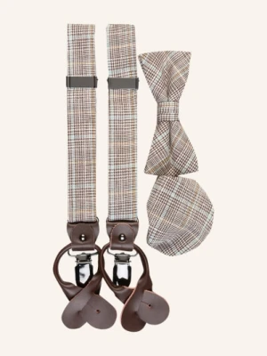 Monti Zestaw Sandro: Szelki, Mucha I Poszetka braun