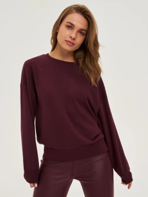 Bluza z dżetami burgundowa Moodo