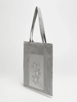 Torba shopper z nadrukiem szara Moodo