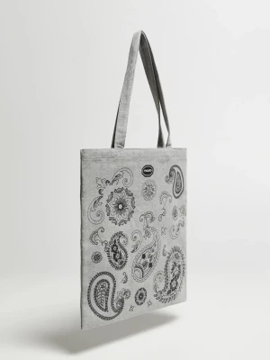 Torba shopper z nadrukiem szara Moodo