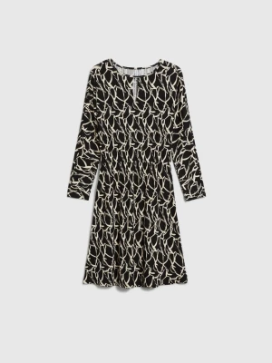 Wzorzysta sukienka czarna Moodo