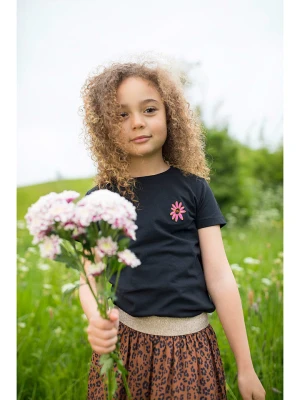 Moodstreet Koszulka "Flower Embroidery" w kolorze czarnym rozmiar: 98/104