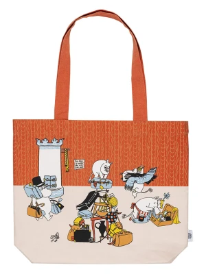 Moomin Shopper bag "Holiday Rush" w kolorze pomarańczowo-beżowym - 36 x 44 cm rozmiar: onesize