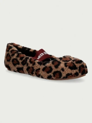 Moon Boot baleriny MB FLEECE BALLERINA LEOPARD brązowy