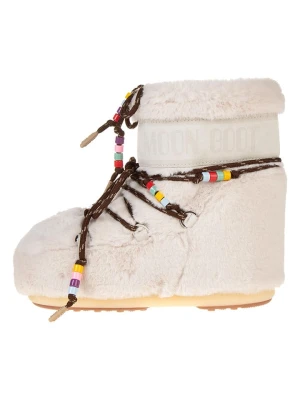 Moon Boot Botki zimowe "Icon Low Faux Fur Beads" w kolorze kremowym rozmiar: 36-38