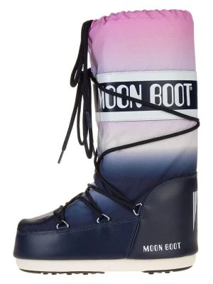 Moon Boot Botki zimowe "Icon" w kolorze granatowo-jasnoróżowym rozmiar: 35-38
