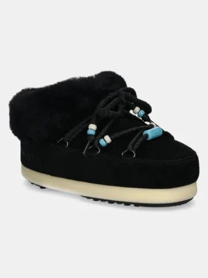 Moon Boot kapcie zamszowe MB EVX MULE SUEDE BEADS kolor czarny 80D1470040 NN13