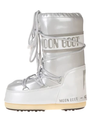 Moon Boot Kozaki zimowe "Icon Vinile Met" w kolorze srebrnym rozmiar: 42-44