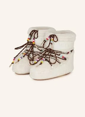 Moon Boot Moon Boot Icon Low Faux Fur Beads weiss