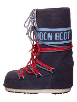 Moon Boot Skórzane kozaki zimowe "Icon" w kolorze granatowym rozmiar: 35-38