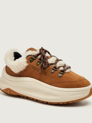 Moon Boot Sneakersy MB Moon247 City | zamsz | shearling brązowy