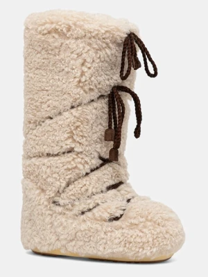 Moon Boot śniegowce MB ICON CURLY EXTRA kolor beżowy 80D1403070 L007