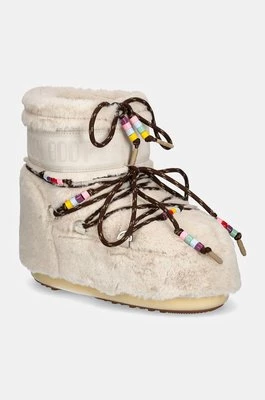 Moon Boot śniegowce MB ICON LOW FAUX FUR BEADS kolor beżowy 80D1409470 L002