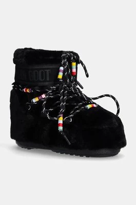 Moon Boot śniegowce MB ICON LOW FAUX FUR BEADS kolor czarny 80D1409470 N001