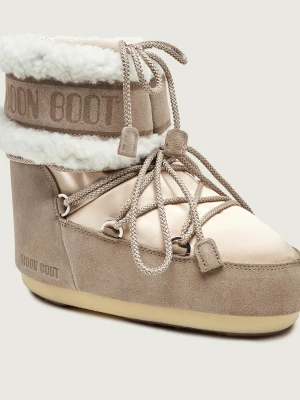 Moon Boot Śniegowce MB Icon Low Pearly Plus | shearling | zamsz beżowy