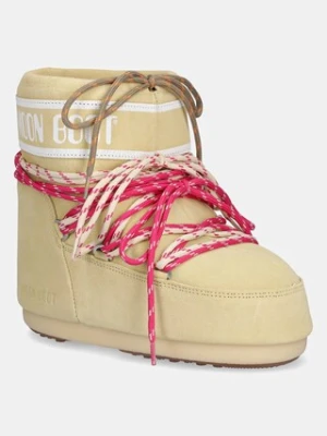 Moon Boot śniegowce MB ICON LOW SUEDE LACES kolor żółty 80D1409670 B021