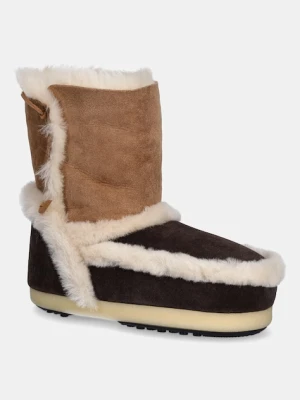 Moon Boot śniegowce zamszowe MB EVX PATCH kolor brązowy 80D1470060 MM05
