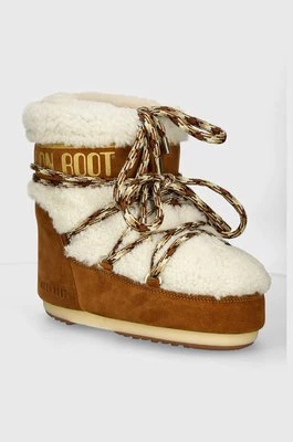 Moon Boot śniegowce zamszowe MB ICON LOW SHEARLING kolor brązowy 80D1409580 MA03