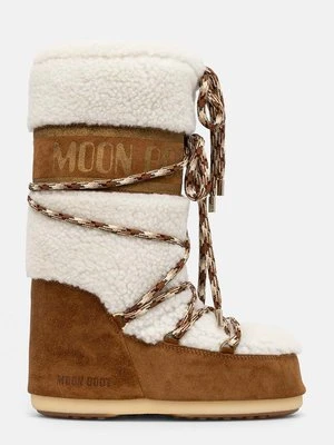 Moon Boot śniegowce zamszowe MB ICON SHEARLING kolor brązowy 80D1402610 MA03