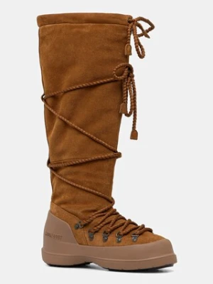 Moon Boot śniegowce zamszowe MB LUNA BOOT EXTRA SUEDE kolor brązowy 80D2480200 M008