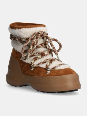 Moon Boot śniegowce zamszowe MB LUNA BOOT SHEARLING kolor brązowy 80D2480020 MA03