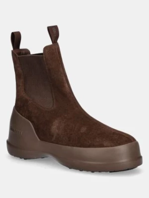 Moon Boot śniegowce zamszowe MB LUNA CHELSEA SUEDE kolor brązowy 80D2480050 M004