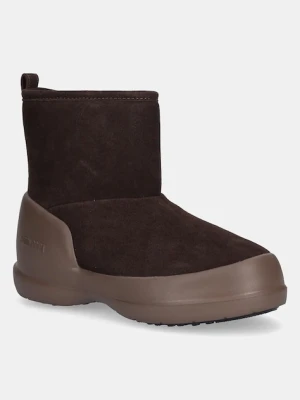 Moon Boot śniegowce zamszowe MB MEZZALUNA MID BOOT kolor brązowy 80D2500060 M010