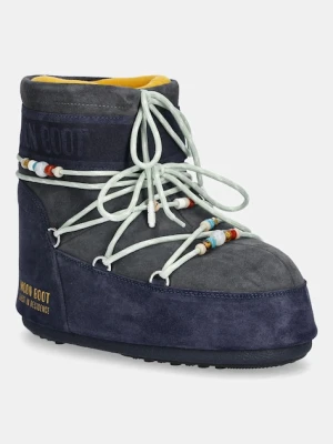 Moon Boot śniegowce zamszowe MB X GIR ICON LOW SUEDE BEADS kolor szary 80D1409730-FH02