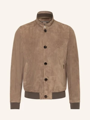 Moorer Skórzana Kurtka Bernie Z Odpinanym Kołnierzem beige