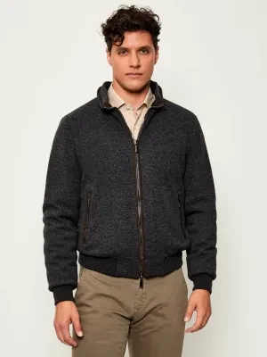 MooRER Wełniana kurtka bomber | Regular Fit | z dodatkiem kaszmiru