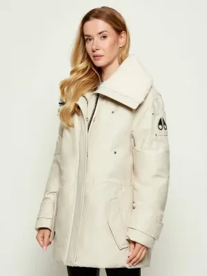 Moose Knuckles Puchowa kurtka AURORA | Regular Fit | z dodatkiem skóry