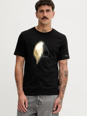 MOOSE KNUCKLES t-shirt bawełniany Augstine męski kolor czarny z nadrukiem M34MT705G