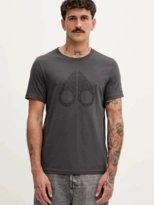 MOOSE KNUCKLES t-shirt bawełniany Chamblee męski kolor szary z nadrukiem M35MT751