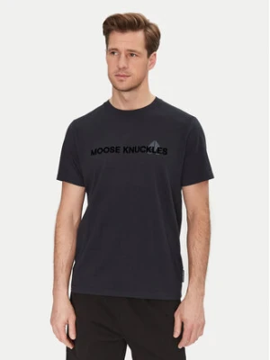 Moose Knuckles T-Shirt Conway M15MT760 Granatowy Regular Fit