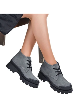 Moosefield Skórzane botki w kolorze szarym rozmiar: 40