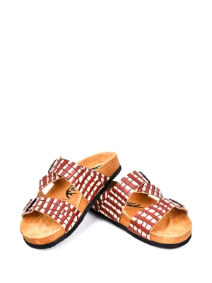 Moosefield Skórzane klapki w kolorze biało-czerwonym rozmiar: 40