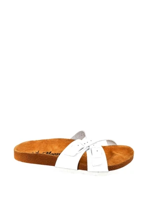 Moosefield Skórzane klapki w kolorze białym rozmiar: 39