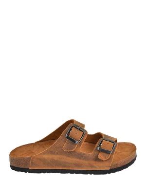 Moosefield Skórzane klapki w kolorze karmelowym rozmiar: 41