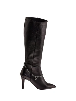 Moosefield Skórzane kozaki w kolorze czarnym rozmiar: 40