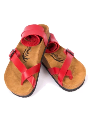 Moosefield Skórzane sandały w kolorze czerwonym rozmiar: 38