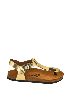 Moosefield Skórzane sandały w kolorze złotym rozmiar: 34