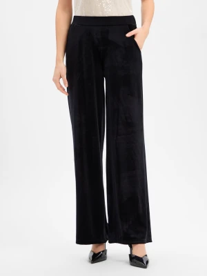 More & More Aksamitne spodnie Kobiety czarny jednolity,