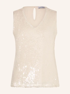 More & More Bluzka Bez Rękawów Z Cekinami weiss