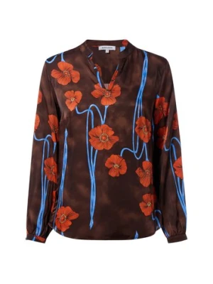 More & More Bluzka damska Kobiety wiskoza brązowy|pomarańczowy|niebieski wzorzysty,