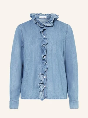 More & More Bluzka Jeansowa Z Falbanami blau