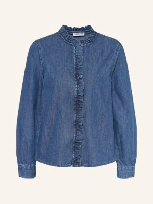 More & More Bluzka Jeansowa Z Falbanami blau