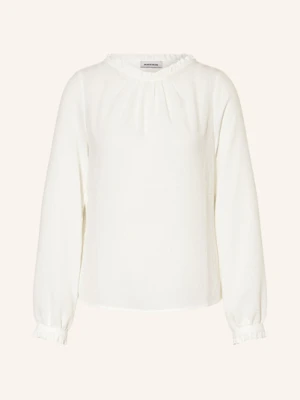 More & More Bluzka Z Mieszanki Materiałów Z Falbankami weiss