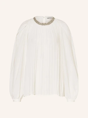 More & More Bluzka Z Plisami I Ozdobnymi Kamieniami weiss