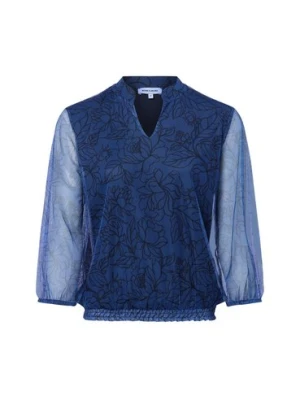 More & More Damska koszulka z długim rękawem Kobiety Sztuczne włókno niebieski nadruk,