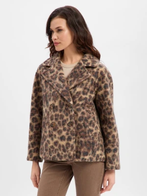 More & More Damska kurtka wełniana Kobiety brązowy|beżowy wzorzysty,